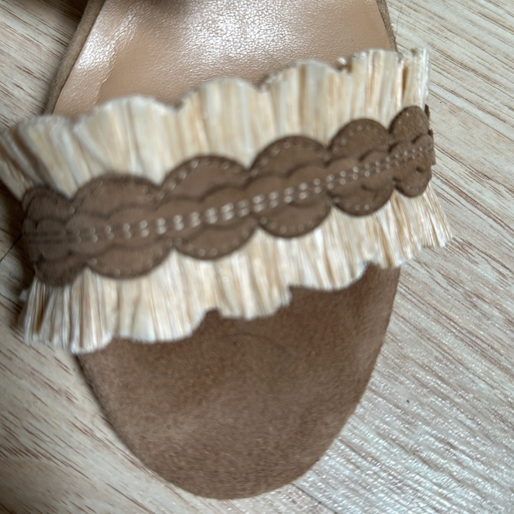 Banana Republic Raffia Block Heel Sandals Size 8 Beige Rare. - Picture 5 of 10